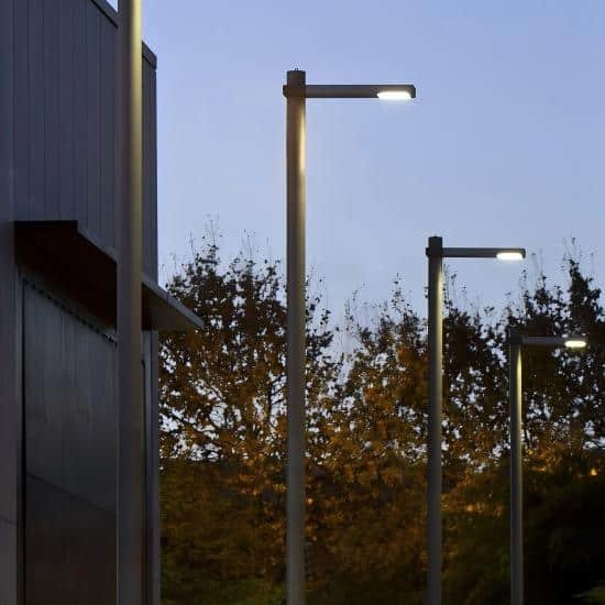 high mast lighting pole production industrial yard
